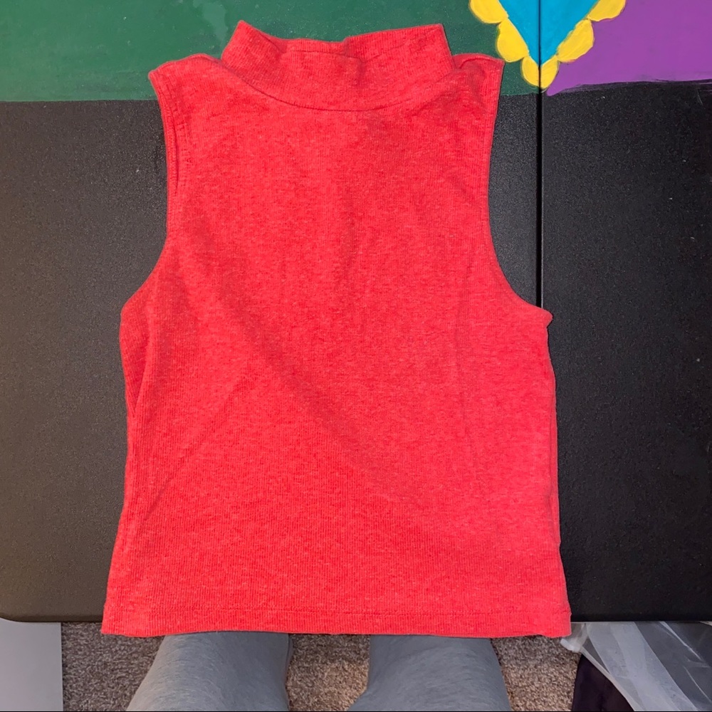 Red crop turtle neck